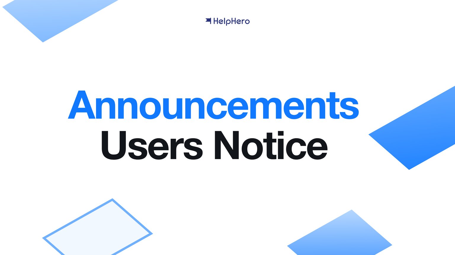 Cover reading Announcements Users Notice