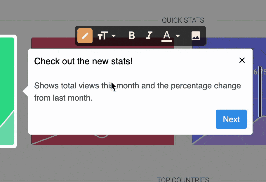 Create, edit, embed images and customize product tours using HelpHero’s user onboarding tool